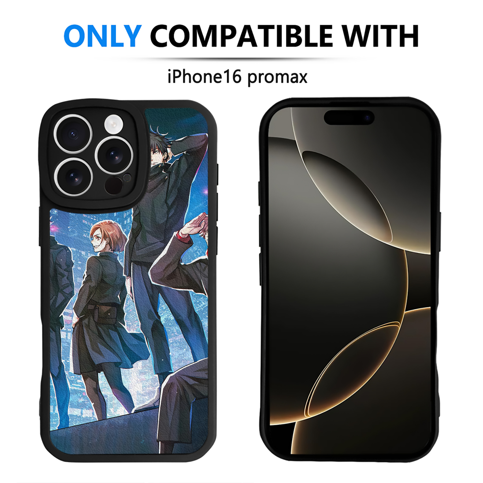 （画像用） 呪術廻戦 Jujutsu Kaisen 【iPhone 16シリーズ対応】シリコンスマホケース（レザー調） 材質：シリコン